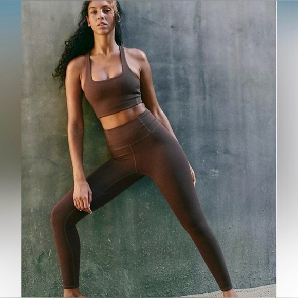 FP Movement  Free People Never Better 7/8 Leggings Cocoa Brown Sz L NWT 81587180 - Picture 2 of 10